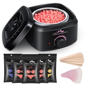 img 4 attached to 🪒 Waxing Kit - Amconsure Wax Warmer Hair Removal for Women and Men with 5 Hard Wax Beans (17.6oz), 20 Wax Applicators for Hair, Eyebrow, Facial, Bikini, Brazilian, Full Body - Painless Waxing at Home (Black)