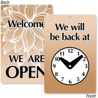 🕐 smartsign two sided be back clock sign | stay-informed: “will be back/welcome, we are open” | 7.75"x 4.75" plastic logo