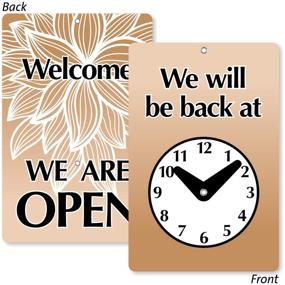 img 4 attached to 🕐 SmartSign Two Sided Be Back Clock Sign | Stay-Informed: “Will Be Back/Welcome, We are Open” | 7.75"x 4.75" Plastic