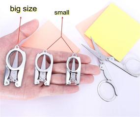 img 1 attached to 🔑 Portable Foldable Small Scissors with Keychain, Stainless Steel Folding Scissor for Travel and Crafting (4 Pack)