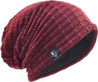 versatile vecry men's slouchy beanie: knit 🧢 crochet rasta cap for enhanced warmth in any season logo