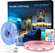 vilsom 20ft usb led light strip kit with remote control - rgb 5050 color changing lights for tv backlight, bedroom, room, home decorations - pack of 2 rolls (10 feet each) логотип