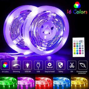 img 3 attached to ViLSOM 20FT USB LED Light Strip Kit with Remote Control - RGB 5050 Color Changing Lights for TV Backlight, Bedroom, Room, Home Decorations - Pack of 2 Rolls (10 Feet Each)