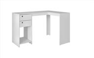 📐 white l-shaped office work desk with 2 drawers, 1 cubby - manhattan comfort palermo classic logo