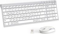 🔋 iclever gk03 wireless keyboard and mouse combo - ergonomic design, rechargeable battery, stable connection - silver and white logo