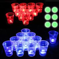 🍻 six senses media dark beer pong set: illuminate fun with led cups and glow-in-the-dark balls - 22 set логотип