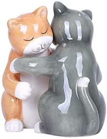 img 1 attached to 🐱 Pacific Giftware Hugging Cats: Magnetic Ceramic Salt and Pepper Shakers - Perfect Kitchen Decor and Housewarming Gift