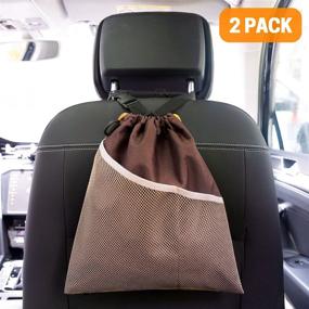 img 3 attached to GNEGNI 2PCS Car Garbage Can For Travel Interior Accessories