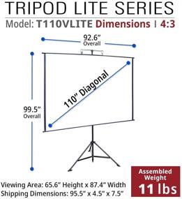 img 2 attached to 110 Inch Portable Projector Screen with Stand and Carry Bag – Akia Screens 2 in 1, 4:3 16:9 8K 4K HD 3D, Stand/Wall Mount Tripod Projection Screen for Outdoor Movie Home Theater – AK-T110VLITE (Black)