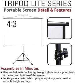 img 1 attached to 110 Inch Portable Projector Screen with Stand and Carry Bag – Akia Screens 2 in 1, 4:3 16:9 8K 4K HD 3D, Stand/Wall Mount Tripod Projection Screen for Outdoor Movie Home Theater – AK-T110VLITE (Black)