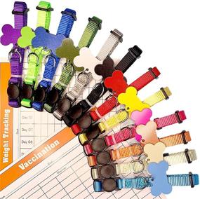 img 4 attached to GAMUDA Puppy Collars ID Tags - Adjustable Soft Whelping Litter Collars with 🐶 Breakaway Feature - Assorted Colors & Identification Collars - Includes 2 Record Keeping Charts