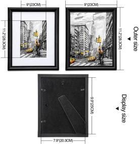 img 2 attached to 🖼️ Твинг 1ПАКЕТ Картина 8 х 10 Рамка | Настоящая деревянная черная | Показывает фоторамку 5x7 с ковриком или фоторамку 8x10 без коврика | Плексиглас высокой четкости | Настольное отображение и крепление на стену