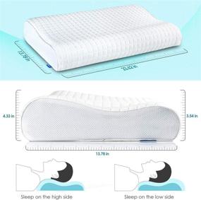img 2 attached to 🌙 Orthopedic Contour Memory Foam Pillow with Cervical Support for Sleeping - Ergonomic Neck and Shoulder Support for Back, Side, and Stomach Sleepers - Standard Size with Washable Breathable Cover