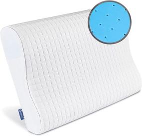 img 4 attached to 🌙 Orthopedic Contour Memory Foam Pillow with Cervical Support for Sleeping - Ergonomic Neck and Shoulder Support for Back, Side, and Stomach Sleepers - Standard Size with Washable Breathable Cover