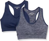 2-pack womens light-support seamless sports bras by amazon essentials logo