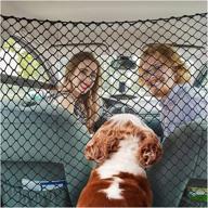 car pet safety mesh net barrier - easy install, secure pet divider for suv/car/truck/van - drive safely with children & pets - fits behind front seats, pack of 1 logo