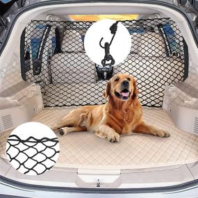 img 3 attached to Car Pet Safety Mesh Net Barrier - Easy Install, Secure Pet Divider for SUV/Car/Truck/Van - Drive Safely with Children & Pets - Fits Behind Front Seats, Pack of 1