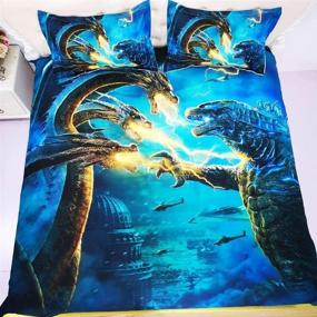 img 4 attached to 🐉 Explore Mythical Comfort with the Flying Bedding Godzilla Comforter at Kids' Home Store!