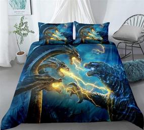 img 3 attached to 🐉 Explore Mythical Comfort with the Flying Bedding Godzilla Comforter at Kids' Home Store!