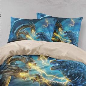 img 1 attached to 🐉 Explore Mythical Comfort with the Flying Bedding Godzilla Comforter at Kids' Home Store!