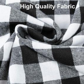 img 1 attached to Farmhouse Style Buffalo Check Plaid Tie Up Shades for Kitchen: 2 Pack Gingham Rod Pocket Window Curtains - 42x63 Inches - White and Black