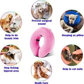 img 1 attached to 🐾 Katoggy Adjustable Inflatable Dog Cone Collar for Post-Surgery Recovery, Soft Protective Elizabethan Collar for Small/Medium/Large Dog and Cats, Prevents Biting & Scratching