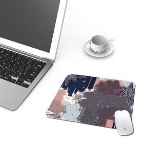 img 3 attached to Stylish and Chic Rectangular Mouse Pad for Office Decor - Golden Watercolor Star Air Force Rose Gold Blue Pink White Lady Mouse Pad - Desk Accessories for a Trendy Desk Decor