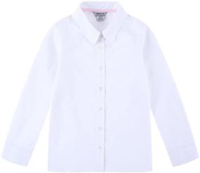img 3 attached to 👚 Стильная школьная форма Bienzoe для девочек, длинный рукав, с бабочкой, для добавления элегантности.