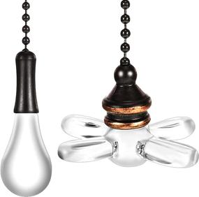 img 4 attached to 💎 Crystal Ceiling Fan Pull Chain, Light and Fan Pull Chain Set - Ideal Extension for Bathroom, Living Room, Ceiling Light, Fan, and Desk Lamp (2 Pieces)