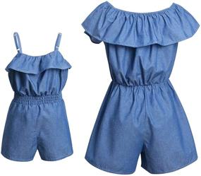 img 3 attached to PopReal Shoulder Ruffles Elastic Jumpsuit