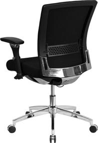 img 1 attached to High-Quality 24/7 Intensive Use Ergonomic Office Chair - Flash Furniture HERCULES Series | 300 lb. Rated | Black Fabric | Multi-Functional | Seat Slider