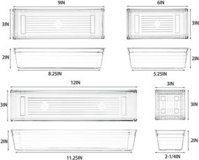 img 3 attached to 🗂️ Clear Plastic Desk Drawer Organizers: Backerysupply 12 Piece Set for Effortless Storage and Organization