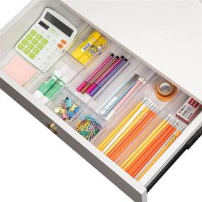 img 1 attached to 🗂️ Clear Plastic Desk Drawer Organizers: Backerysupply 12 Piece Set for Effortless Storage and Organization