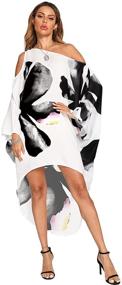 img 3 attached to 👗 Women's Summer Maxi Cold Shoulder Loose Kaftan Flowy Batwing Beach Cover Up Dress - BB&KK