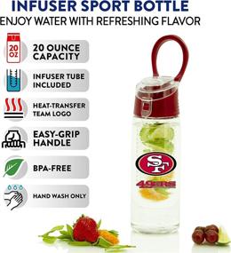 img 3 attached to Duck House NFL Fan Shop 20oz Fruit Infuser Sport 🦆 Water Bottle - Leak-Proof Flip Top Lid, BPA-Free, Easy to Clean!