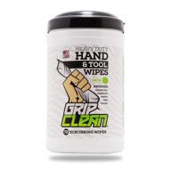 🧽 салфетки grip clean heavy duty для рук и инструментов - мощное средство для удаления жира, масла, краски и чернил. бесводный очиститель для автомехаников и грязной работы - аромат цитруса (72 салфетки) логотип