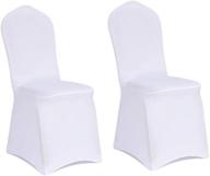 🪑 2-pack white polyester spandex chair covers - stretch slipcovers for weddings, parties, and banquets logo