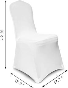 img 3 attached to 🪑 2-Pack White Polyester Spandex Chair Covers - Stretch Slipcovers for Weddings, Parties, and Banquets