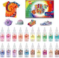 tie dye diy kit: vibrant 20-color fabric dyes with accessories - perfect for kids, women, parties, and more! logo