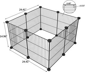 img 2 attached to SIMPDIY Small Animal Playpen, Indoor/Outdoor Pet Kennel and Fence - Comfortable Premium Villa Crate Tent for Bunnies, Kitties, Guinea Pigs, and Puppies (11.4X14.1 inch)