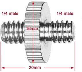 img 2 attached to Standard 1/4 Male To 1/4 Male Threaded Camera Screw Adapter Convertor