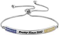 💎 chooro pretty since 1922 zircon bracelet: ideal greek sorority gift for your soror sister logo