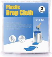 🏠 comforthome 2 pack plastic drop cloth: painting and surface protection, 9ft x 12ft, 2 mil thick logo