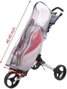 img 2 attached to Waterproof PVC Golf Bag Rain Cover with Hood for Golf Push Carts - Enhanced Rain Protection for your Golf Bag