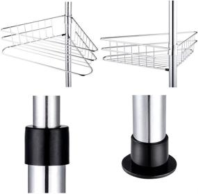 img 2 attached to Silver Aquaterior 4-Tier Metal Telescopic Corner Shower Shelf - Adjustable Caddy Pole Wall Rack Storage Organizer with Soap Holder