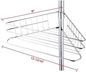 img 1 attached to Silver Aquaterior 4-Tier Metal Telescopic Corner Shower Shelf - Adjustable Caddy Pole Wall Rack Storage Organizer with Soap Holder