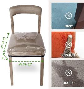 img 3 attached to 🪑 Clear Plastic Dining Chair Covers - 4 Pack | Reusable & Waterproof Slipcover | Adjustable & Soft PVC Seat Protectors