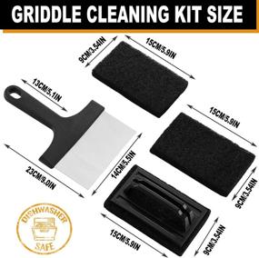 img 3 attached to 4-Piece Griddle Cleaning Kit by ROMANTICIST - Reusable Griddle Cleaning Pad with Handle - Multipurpose Griddle Scraper & Sourcing Cleaning Pads Kit - Christmas Gift for Grill Enthusiasts