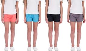 img 4 attached to 🏃 High-Performance Activewear Shorts for Girls – Hind Kids 4-Pack for Athletics and Running