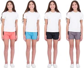 img 1 attached to 🏃 High-Performance Activewear Shorts for Girls – Hind Kids 4-Pack for Athletics and Running